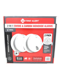 Combination Smoke & Carbon Monoxide Alarm, Hardwire Detector with Battery Backup, 2-Pack G491