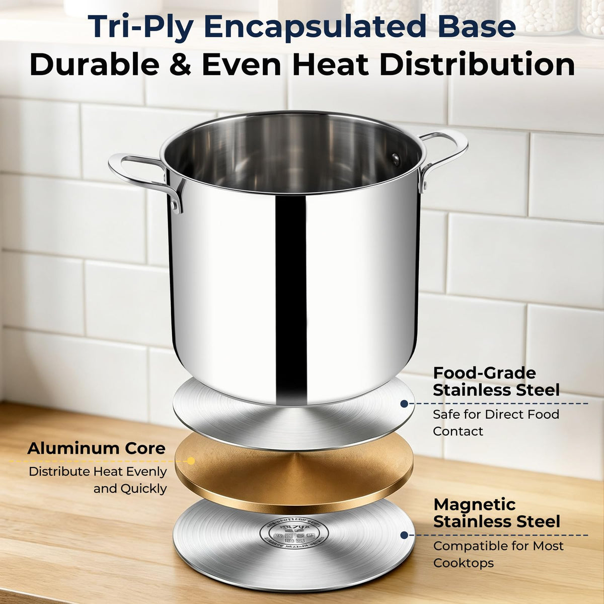 8QT Stainless Steel Stock Pot with Lid P1140
