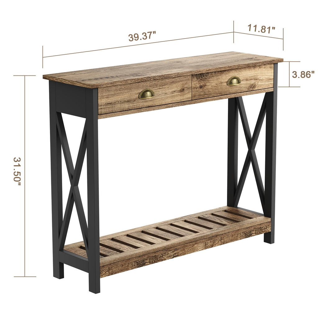 Farmhouse Console Table with Drawer Q29618