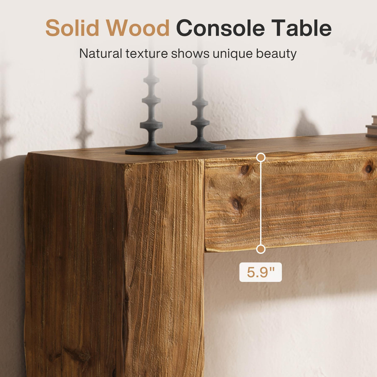 Solid Wood 63-Inch Console Table D7055