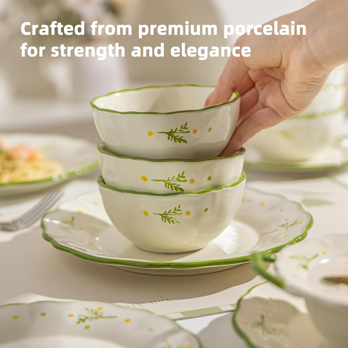12-Piece Hand-painted Ceramic Dinnerware Set M286515