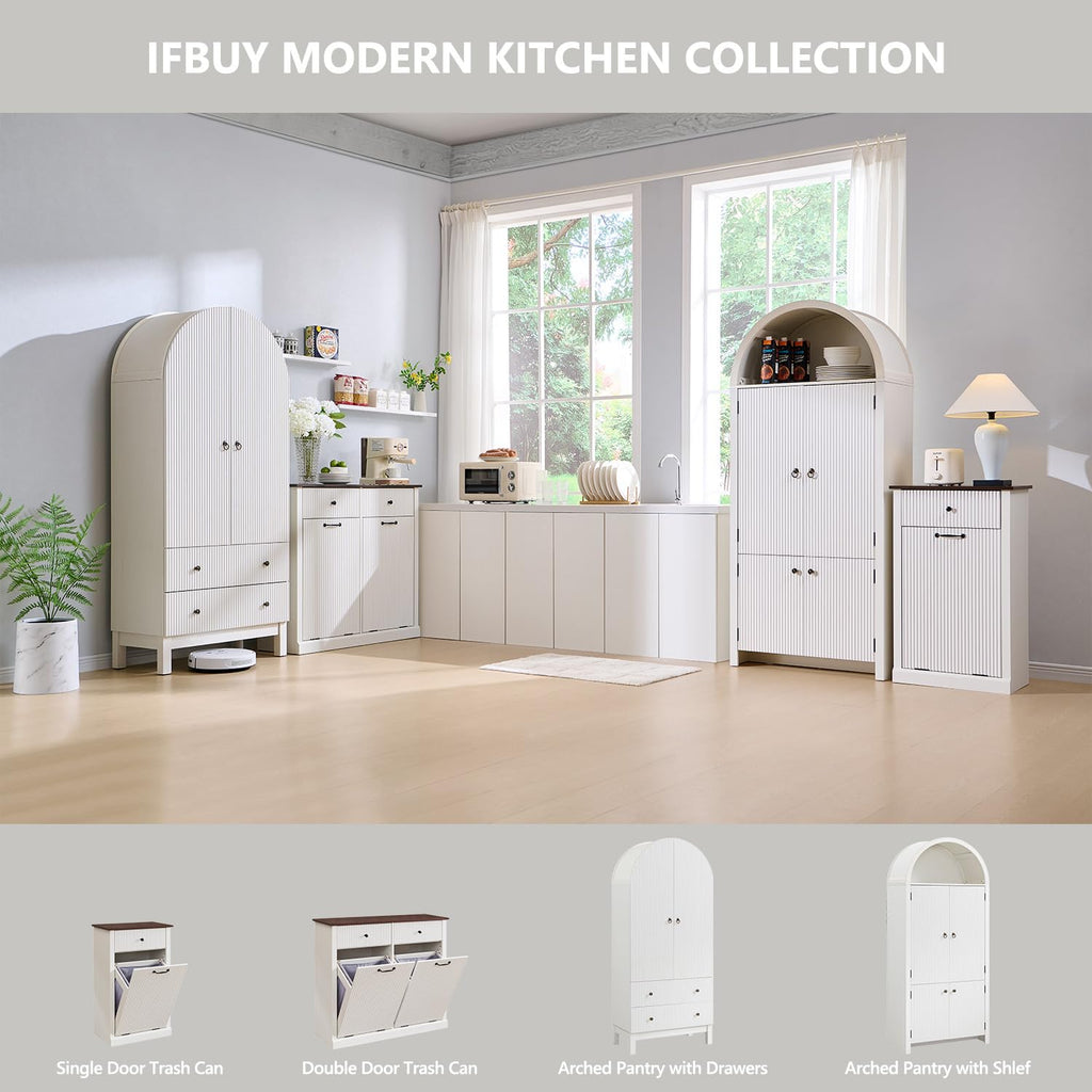 White Tilt Out Laundry Hamper Cabinet P9565