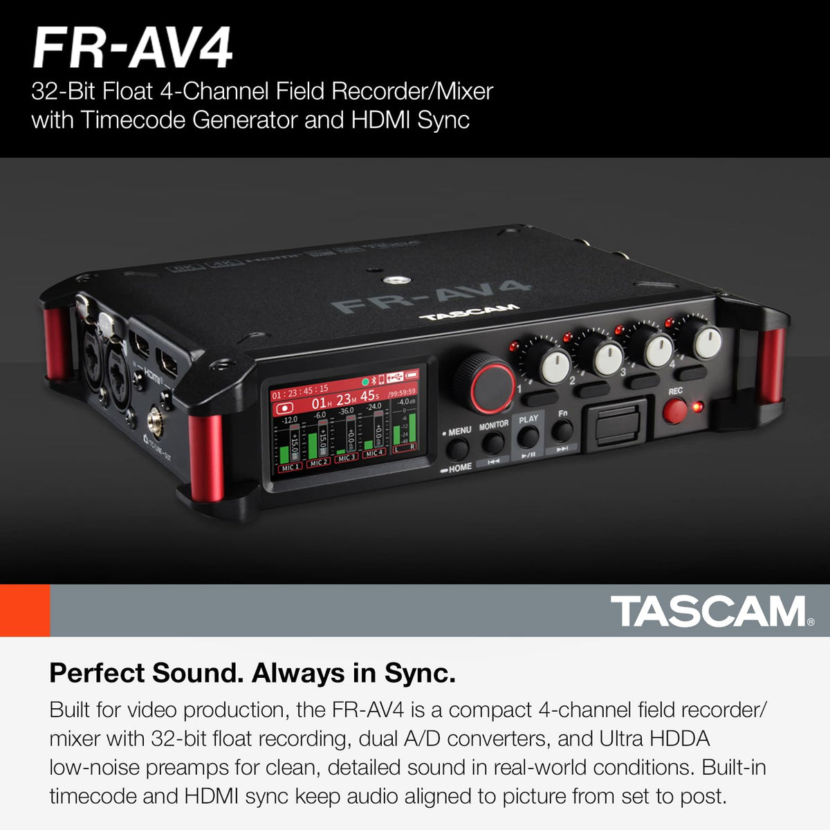 4-Channel 32-Bit Float Field Recorder with Mixer I538