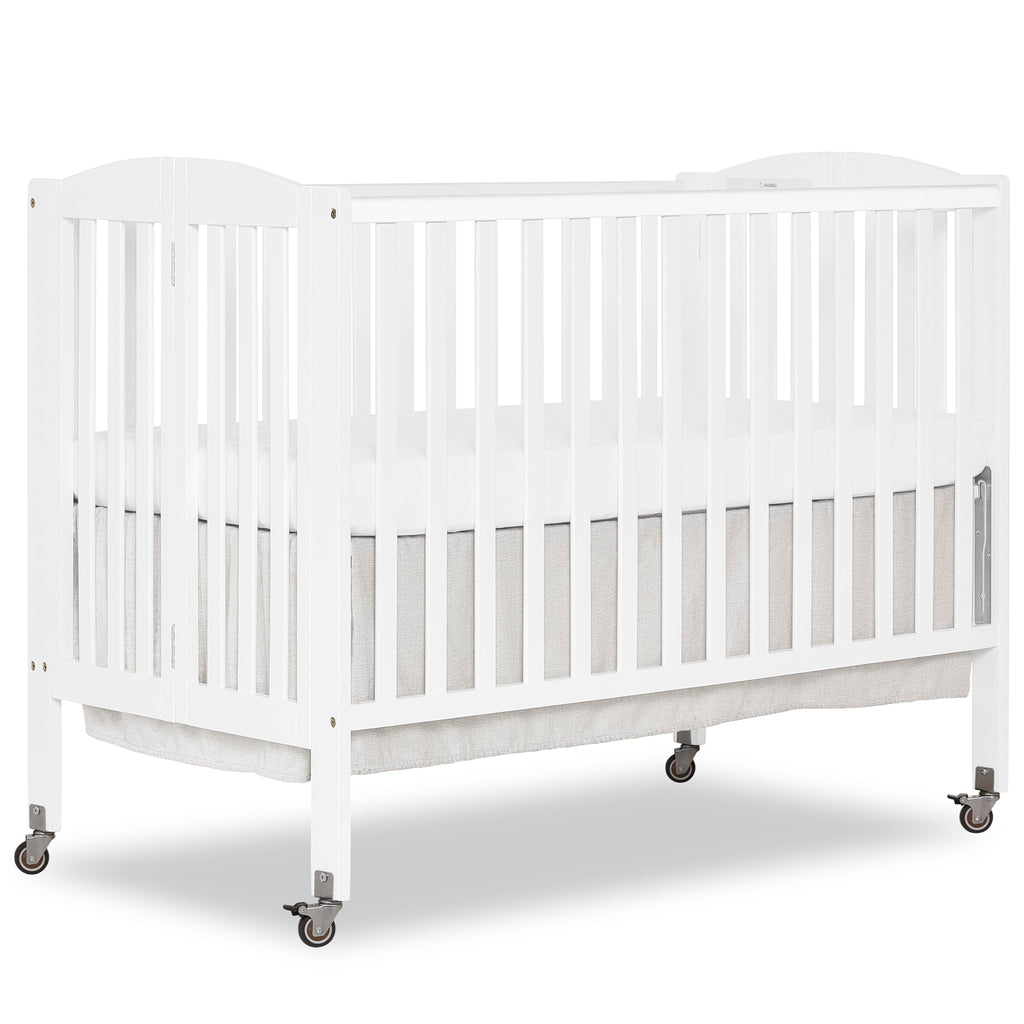 Full Size 2-in-1 Folding Baby Crib White C32681
