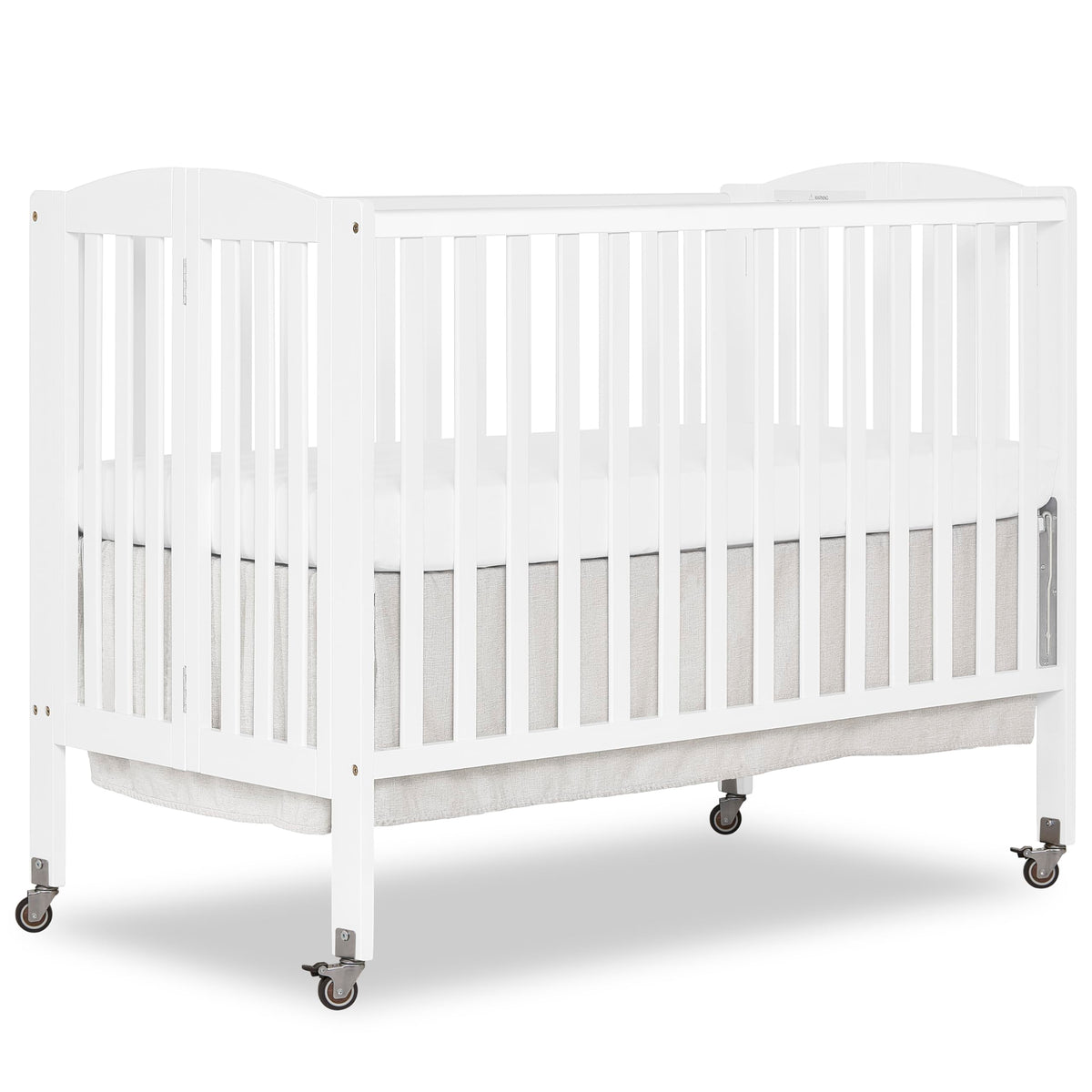 Full Size 2-in-1 Folding Baby Crib White C32681