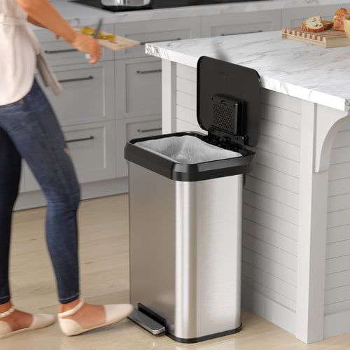 13.2 Gallon Stainless Steel Step Trash Can S442950