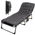Folding Camping Cot with Mattress, Heavy Duty Foldable Bed with 3 Recline Positions, Gray M8491