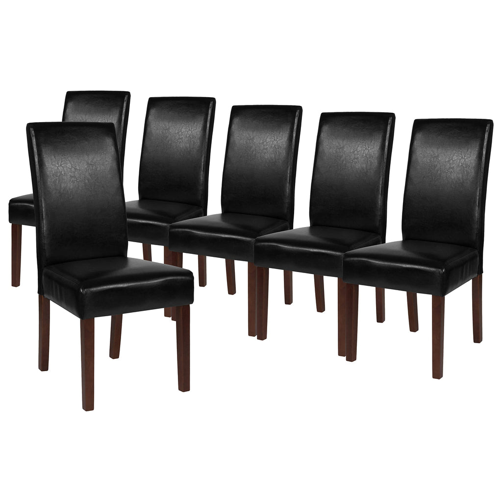 Black Faux Leather Parsons Chair 6-Pack C459318