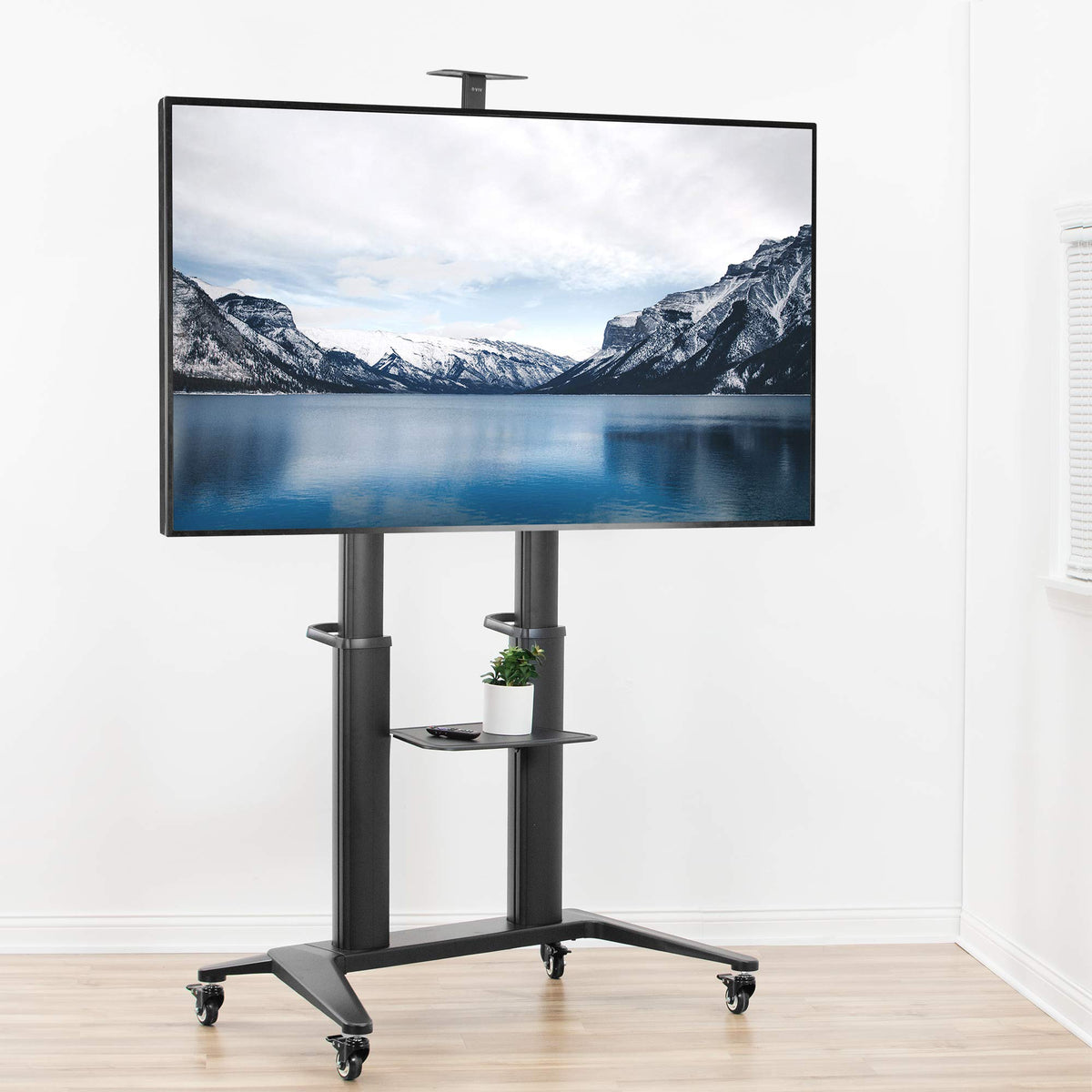 Aluminum Mobile TV Cart for 32 to 120 inch Screens up to 308 lbs, Black Z956686