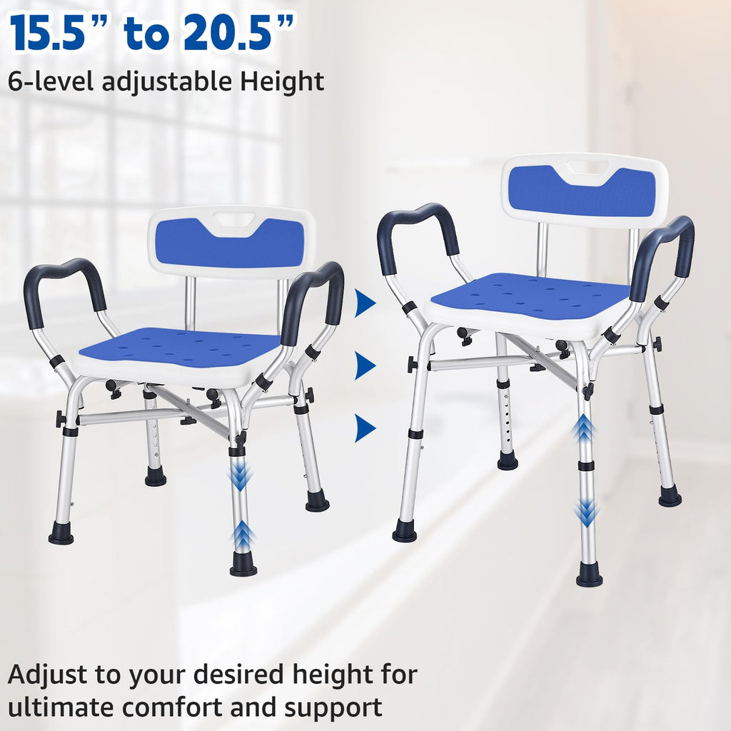 Blue Adjustable Shower Chair L493166