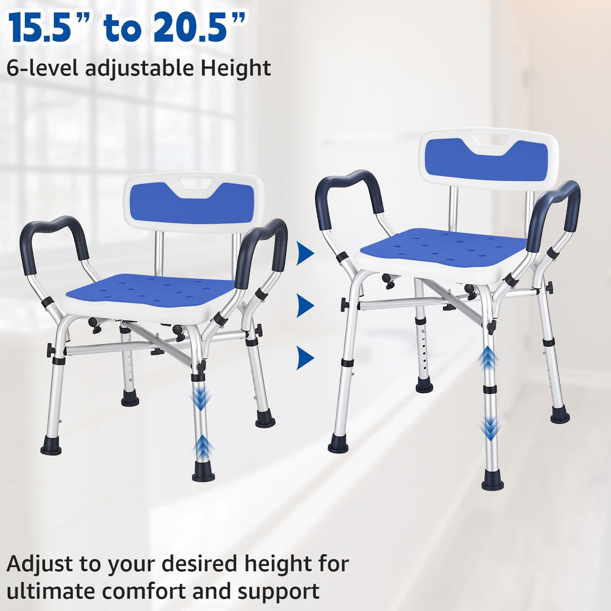 Blue Adjustable Shower Chair L493166
