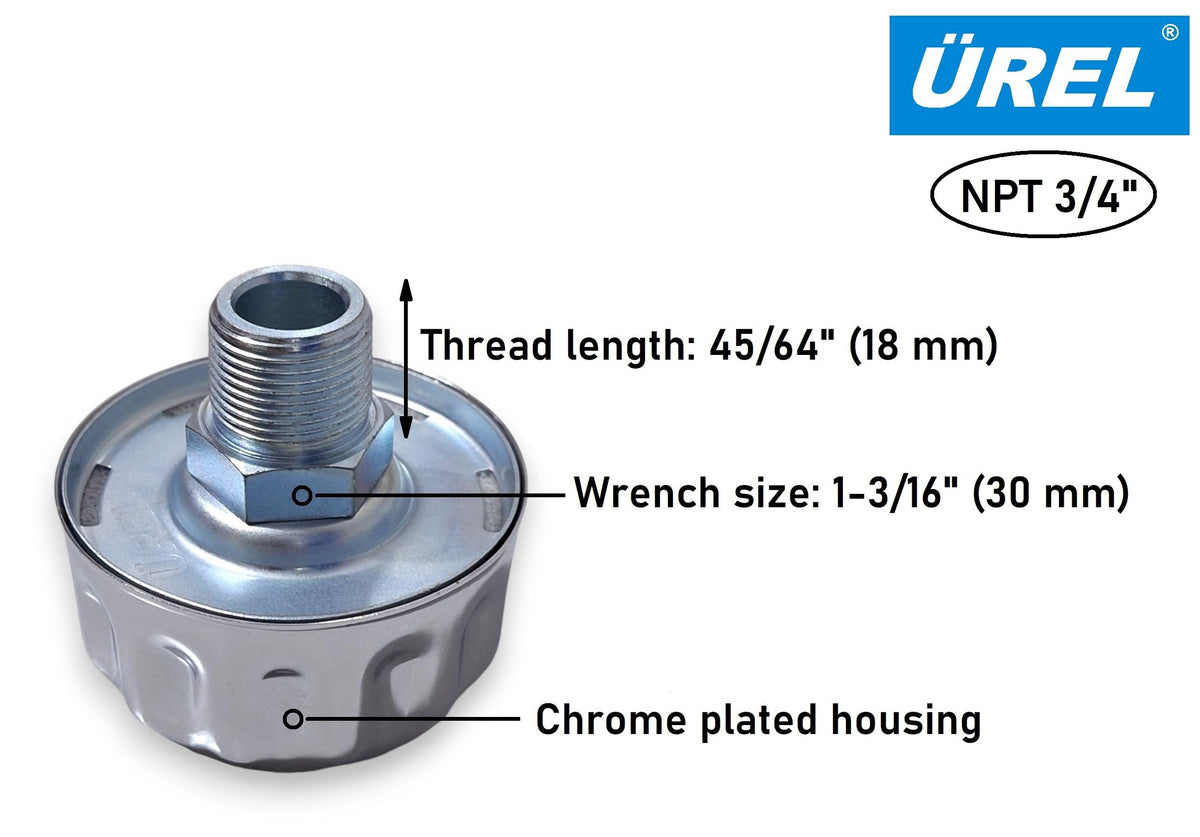 Hydraulic Tank Breather Cap NPT 3/4 in Threaded Chrome Plated F3729
