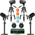 USB Audio Interface 2 XLR Dynamic Microphones 2 4K UHD Cameras Podcast Equipment Bundle T923818