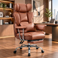 Big and Tall Leather Office Chair with Footrest I56948