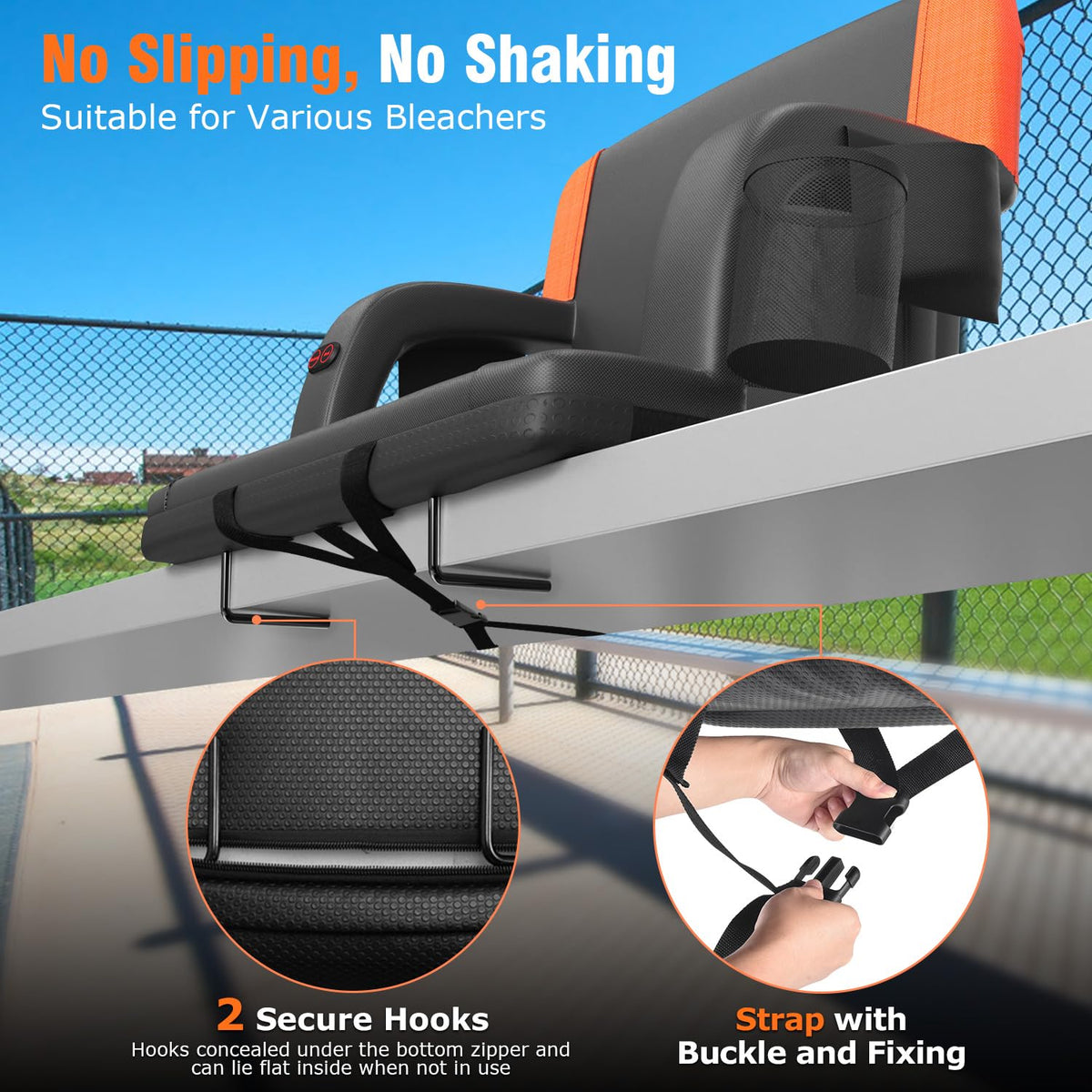 Heated Stadium Seat with Back Support Z2603