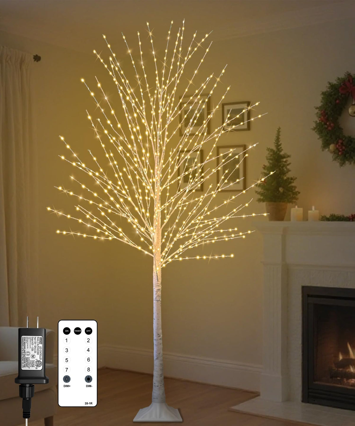 6FT Lighted Birch Tree with 880 LED Lights F9576