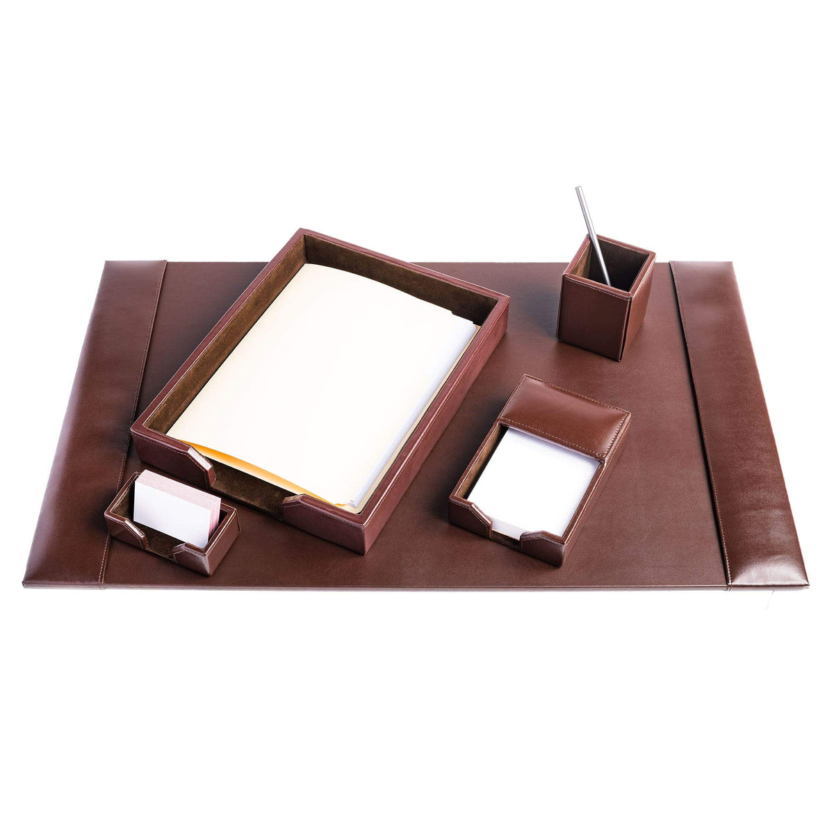 Bonded Leather Desk Set 5 Piece I22785