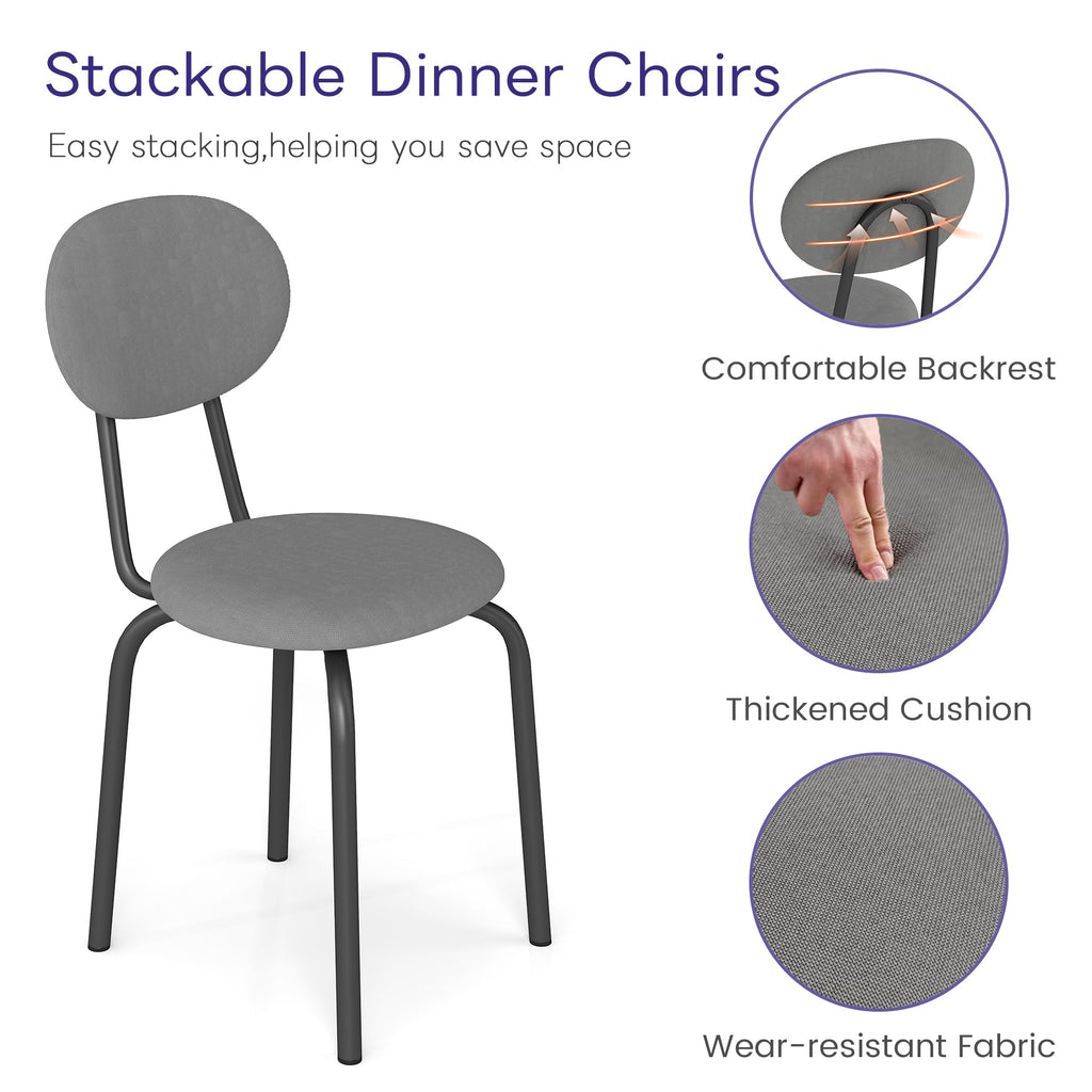 Stackable Dining Chairs Set of 4 Grey F877