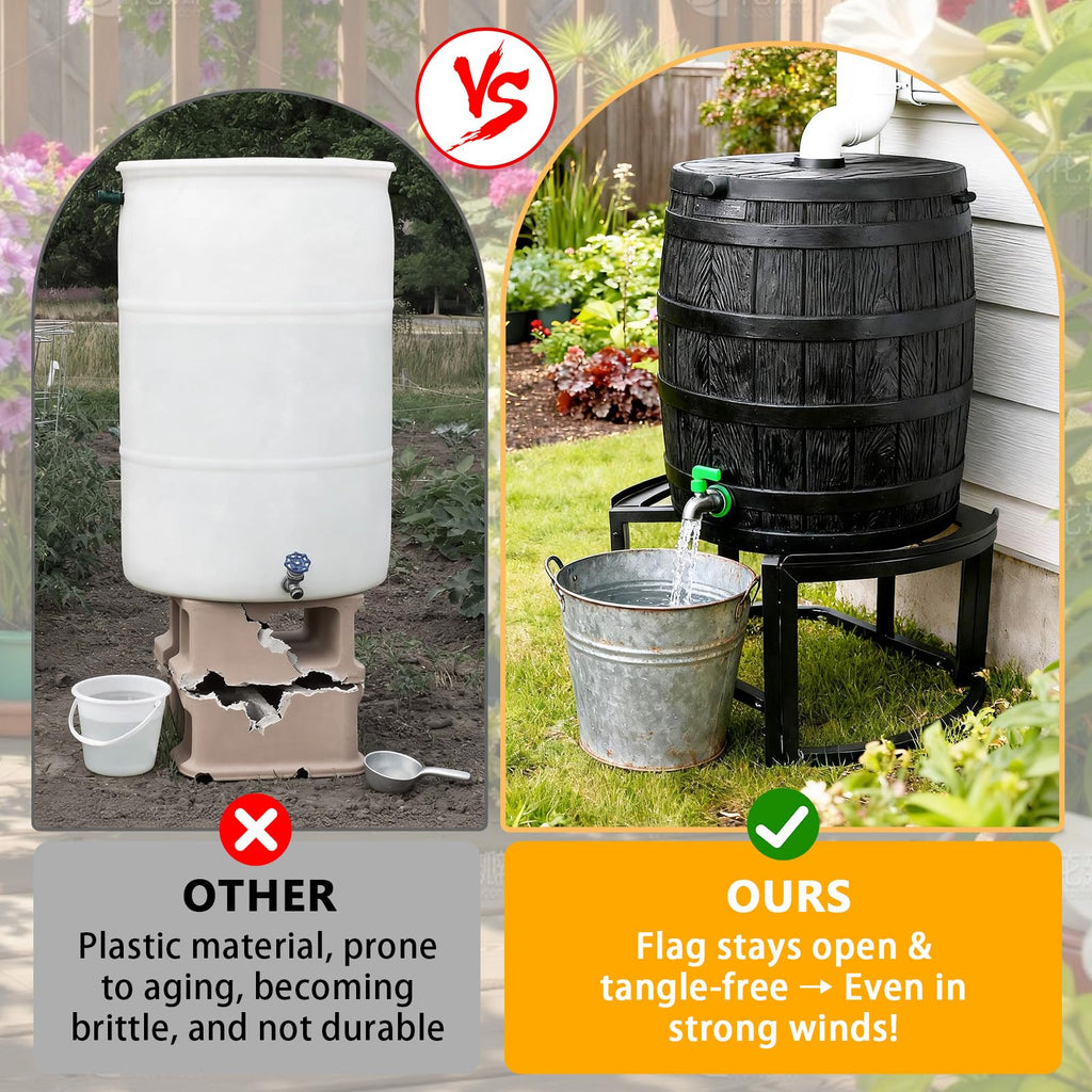 Heavy-Duty Stainless Steel Rain Barrel Stand Z846196