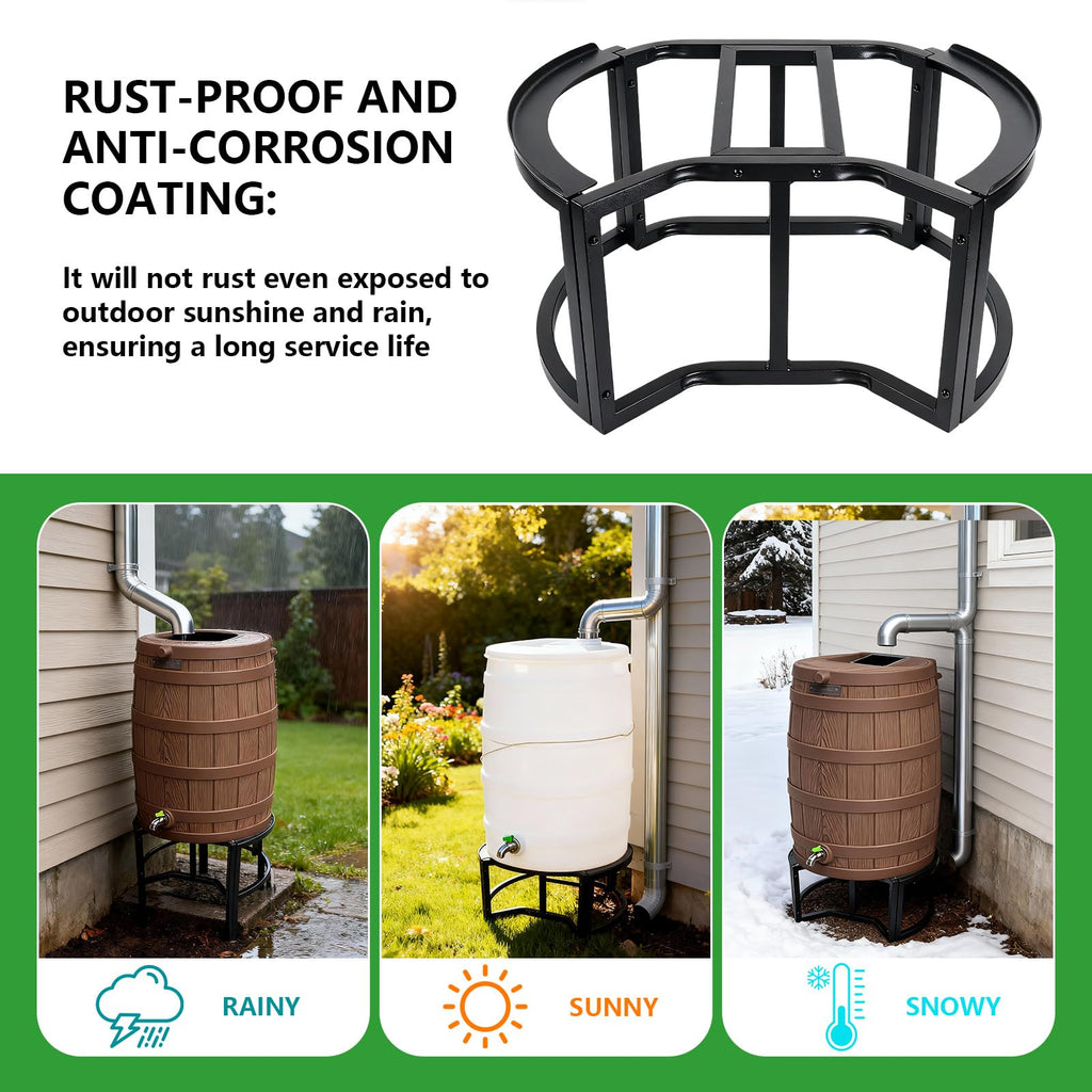 Heavy-Duty Stainless Steel Rain Barrel Stand Z846196