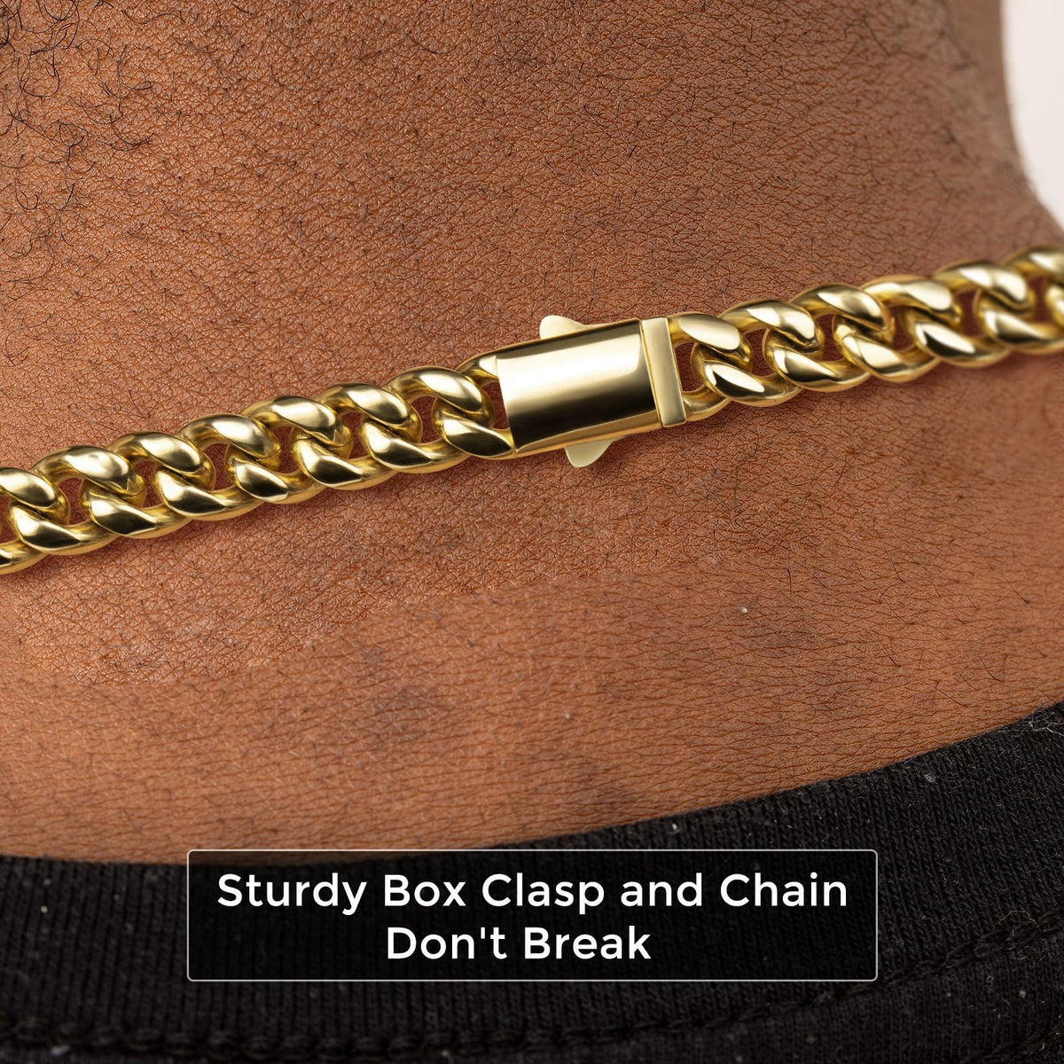 Gold Cuban Link Chain 316L Stainless Steel Necklace 20/22/24 Inches R866942