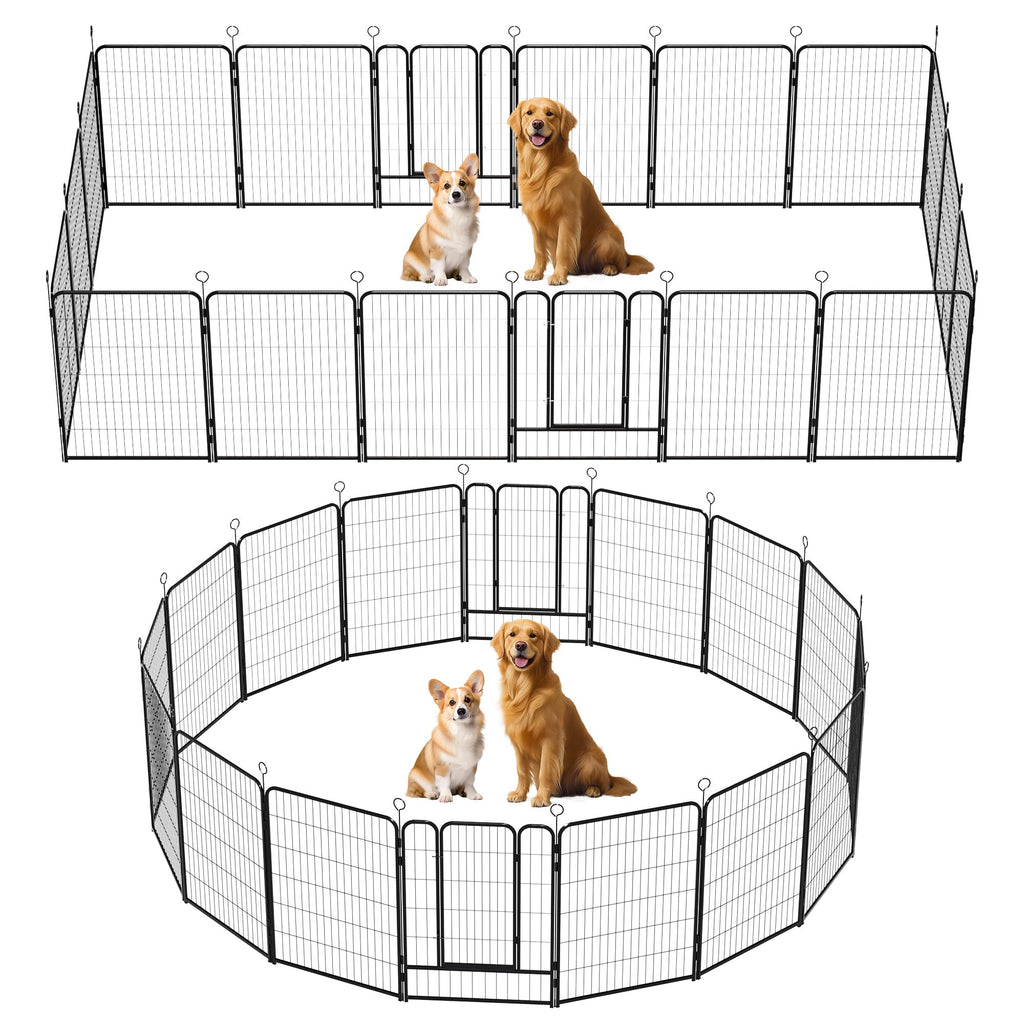 Heavy-Duty Iron Exercise-Pen System Portable Yard Camping Kennel Alternative J78590