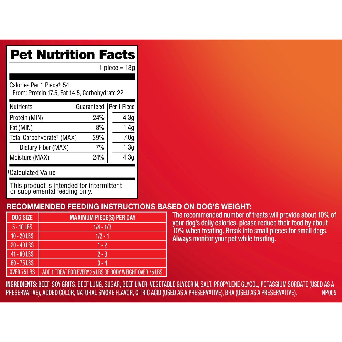 Original Beef Recipe Dog Treats 38 Oz. Bag H33524