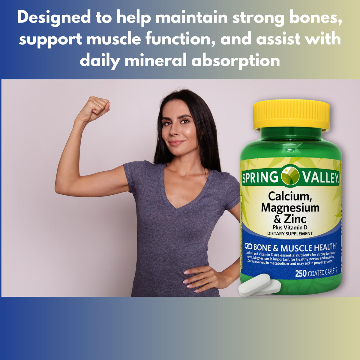 Calcium Magnesium Zinc with D3 Caplets 250ct R223300
