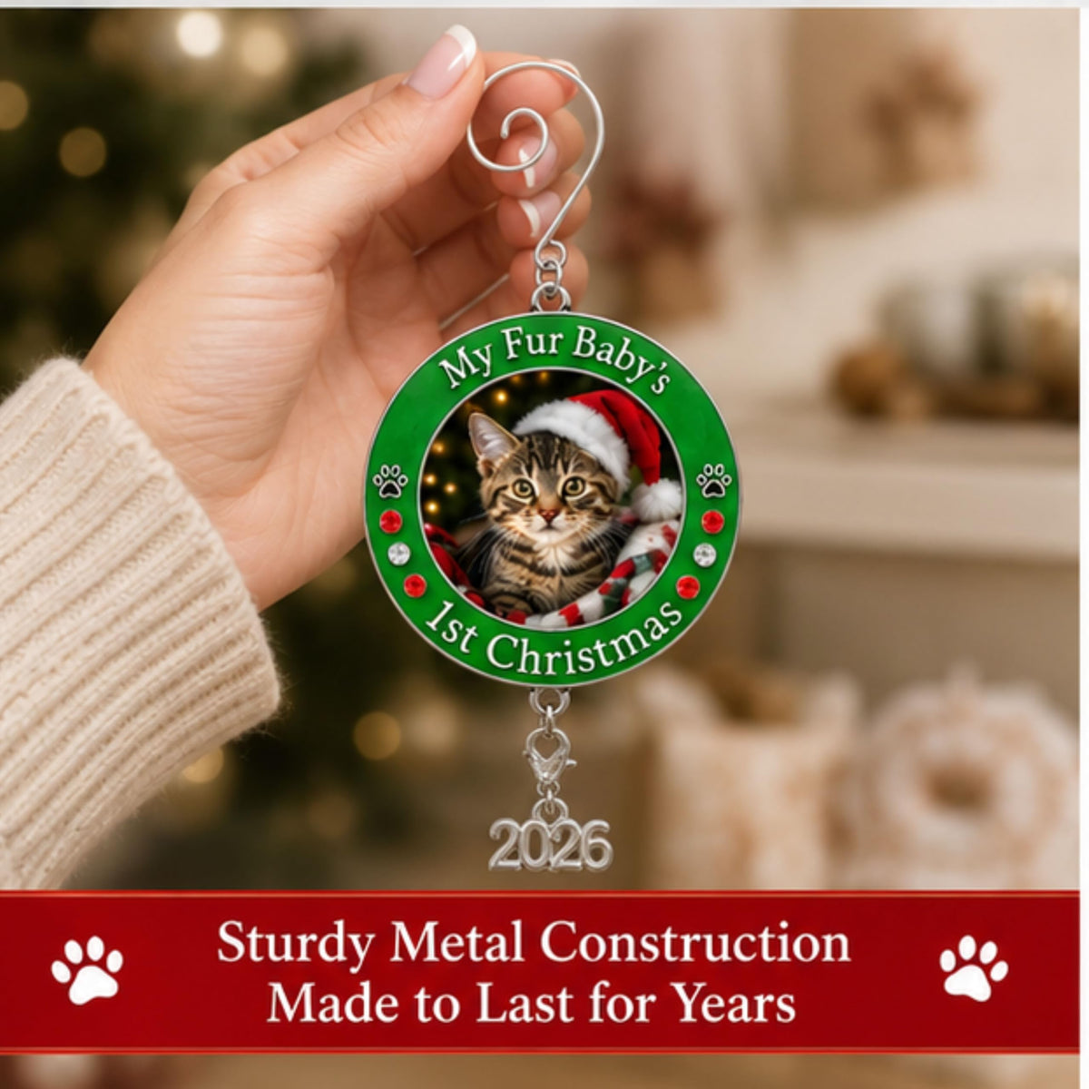 Dog Christmas Photo Ornament 3-Pack 3 Inch B9288