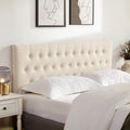 Beige Tufted Upholstered Queen Size Headboard J1765