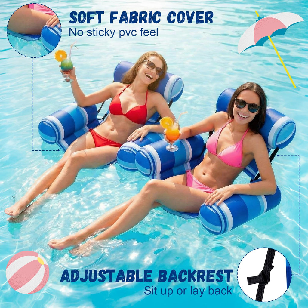4 Packs Inflatable Pool Floats Chairs J692821