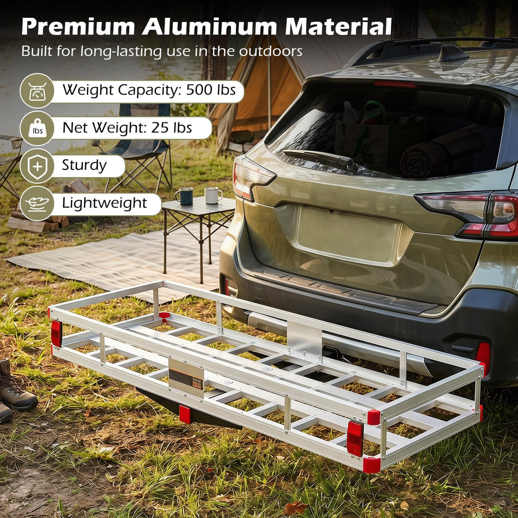 Aluminum Hitch Mount Cargo Carrier with 500LBS Capacity V11044