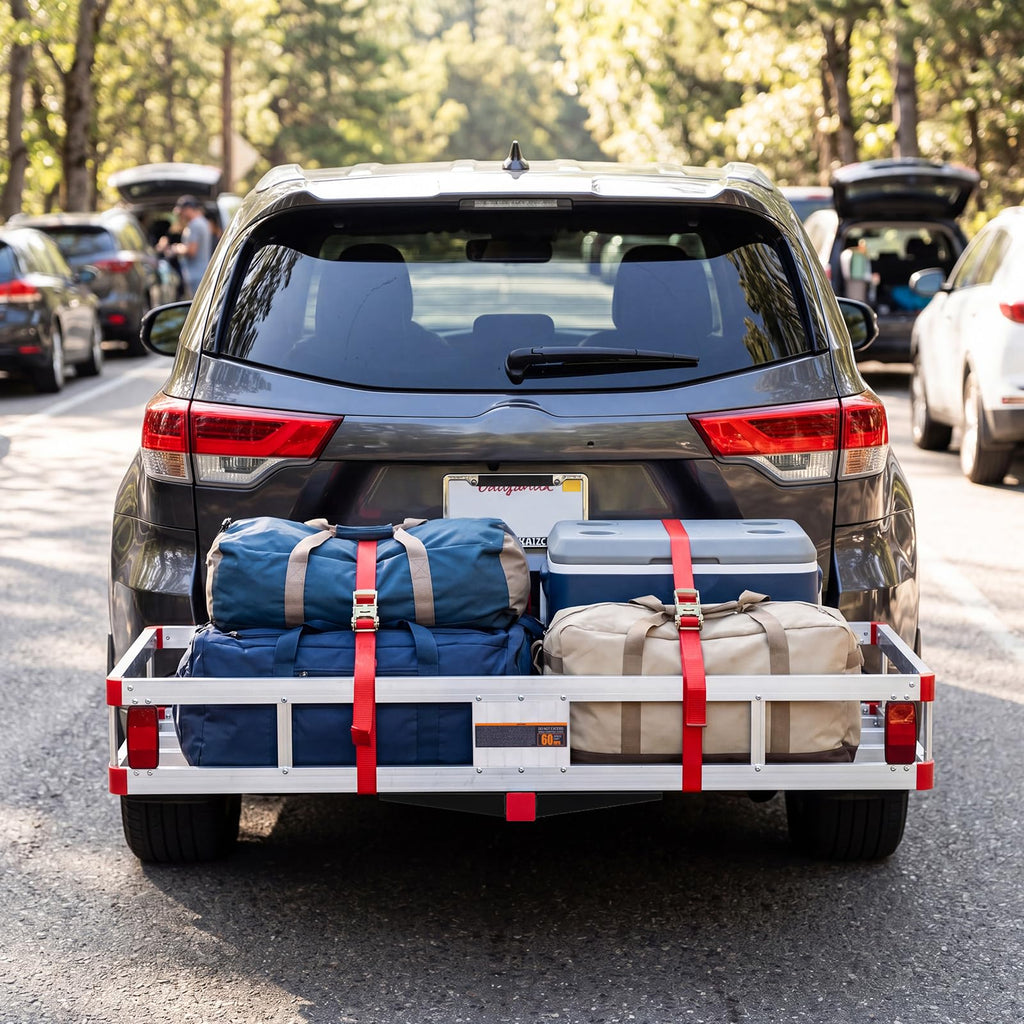 Aluminum Hitch Mount Cargo Carrier with 500LBS Capacity V11044