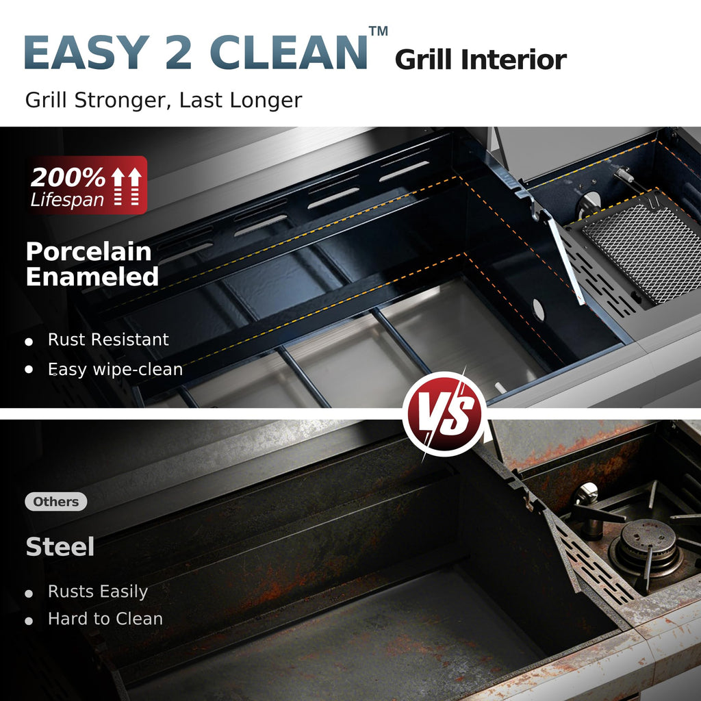 4 Burner Gas Grill with Infrared Side Burner A23422