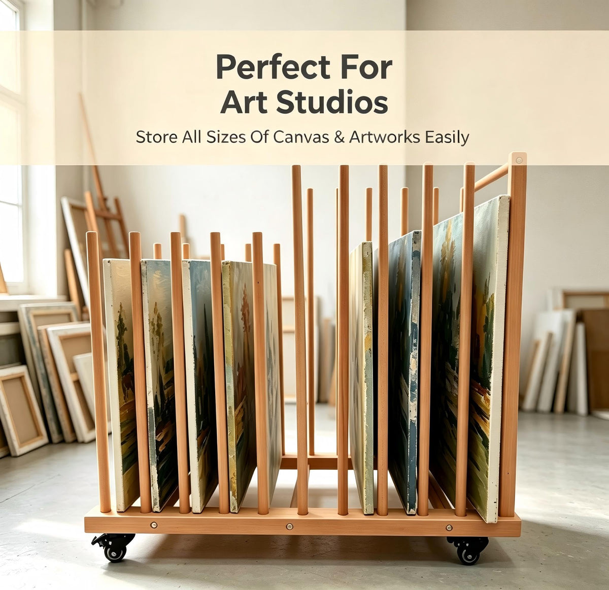 Art Storage Rack with Wheels O655