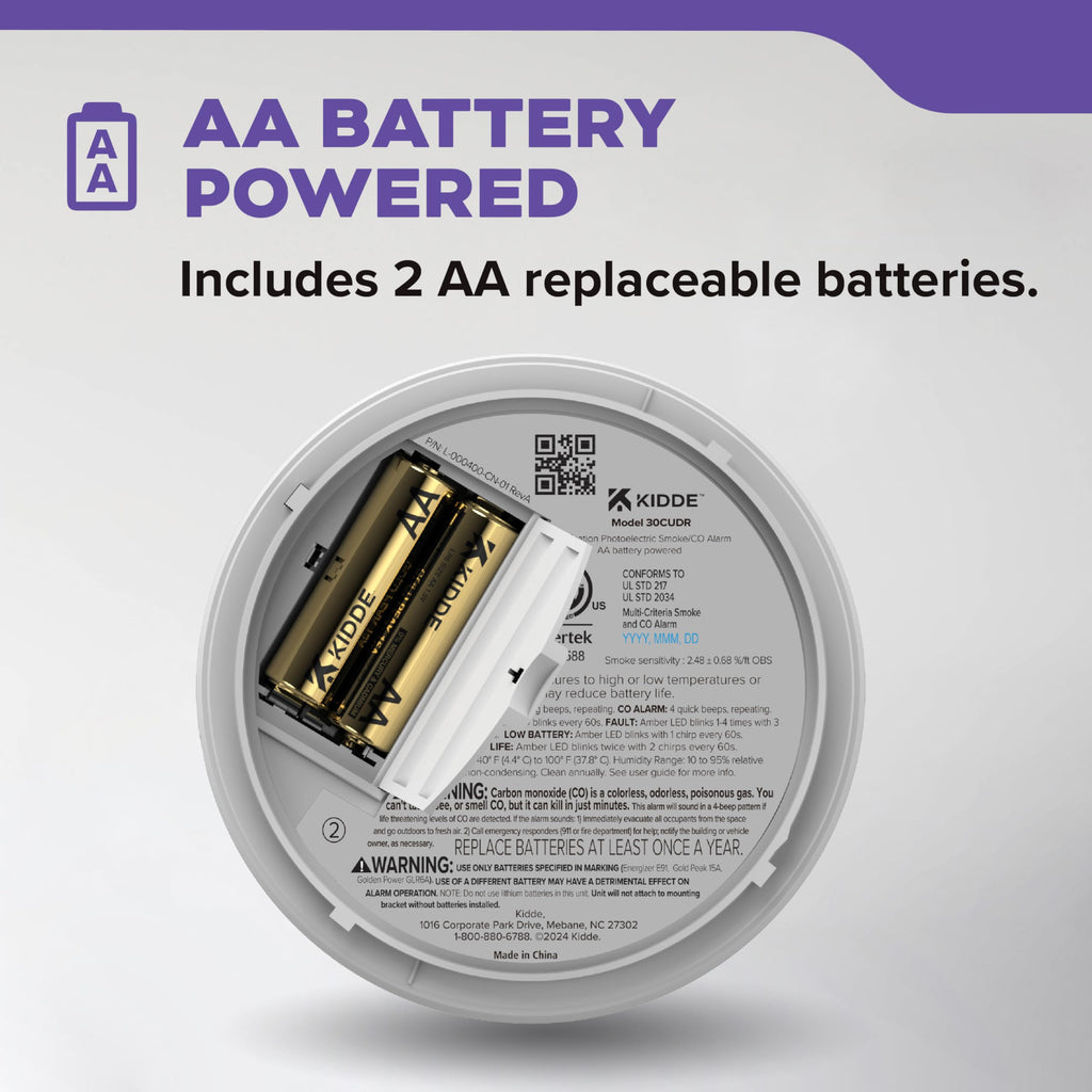 Smoke & Carbon Monoxide Detector, AA Battery-Powered, 3 Pack U287587