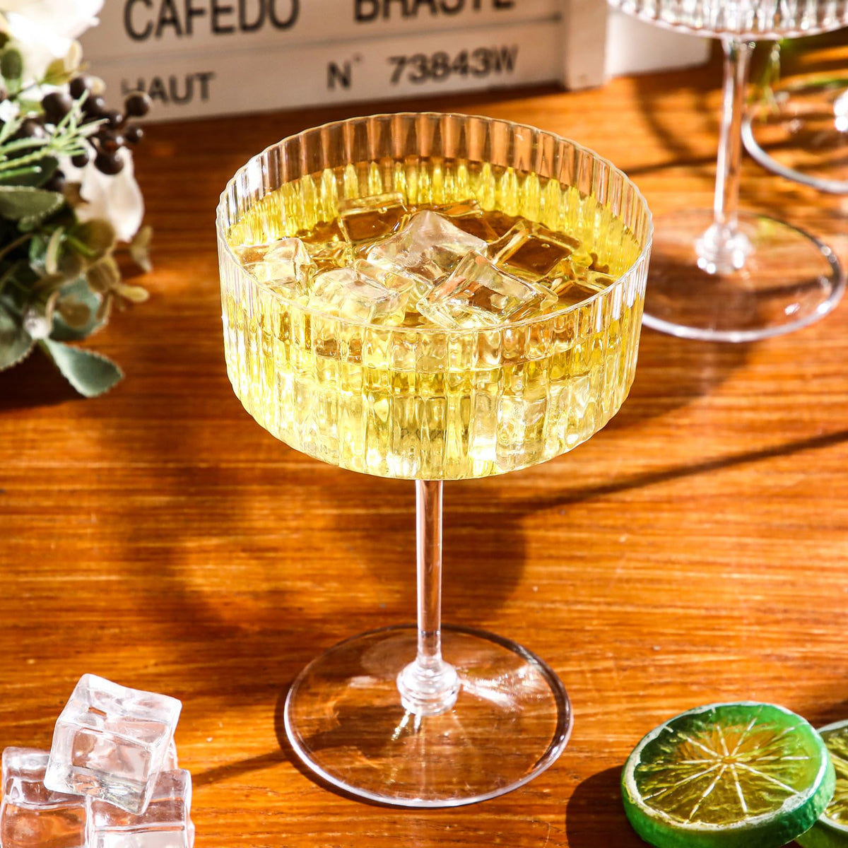 6 Pcs 10 oz Clear Plastic Martini Glasses P734774