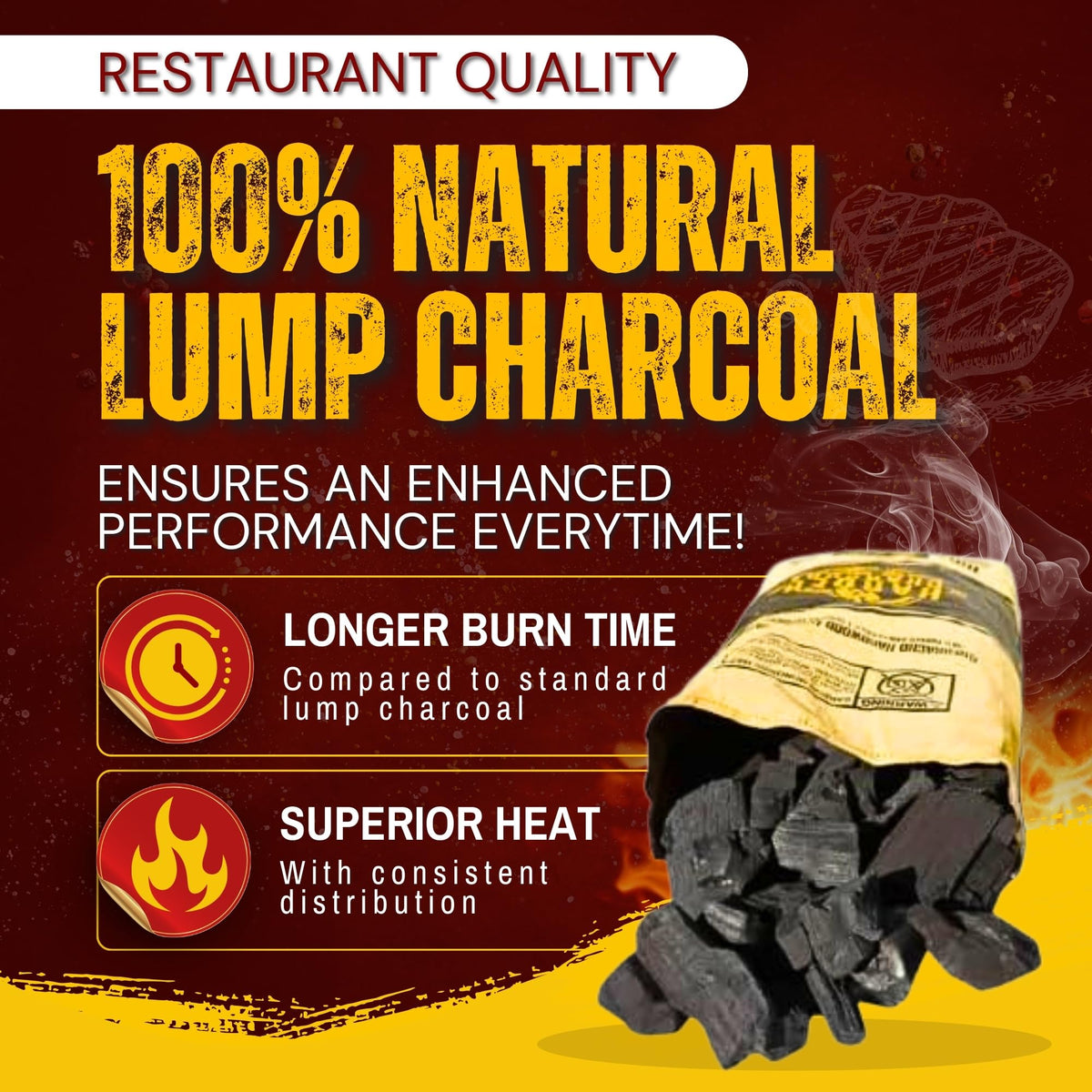 Extra Large Lump Charcoal White Quebracho Wood 33lb T82654