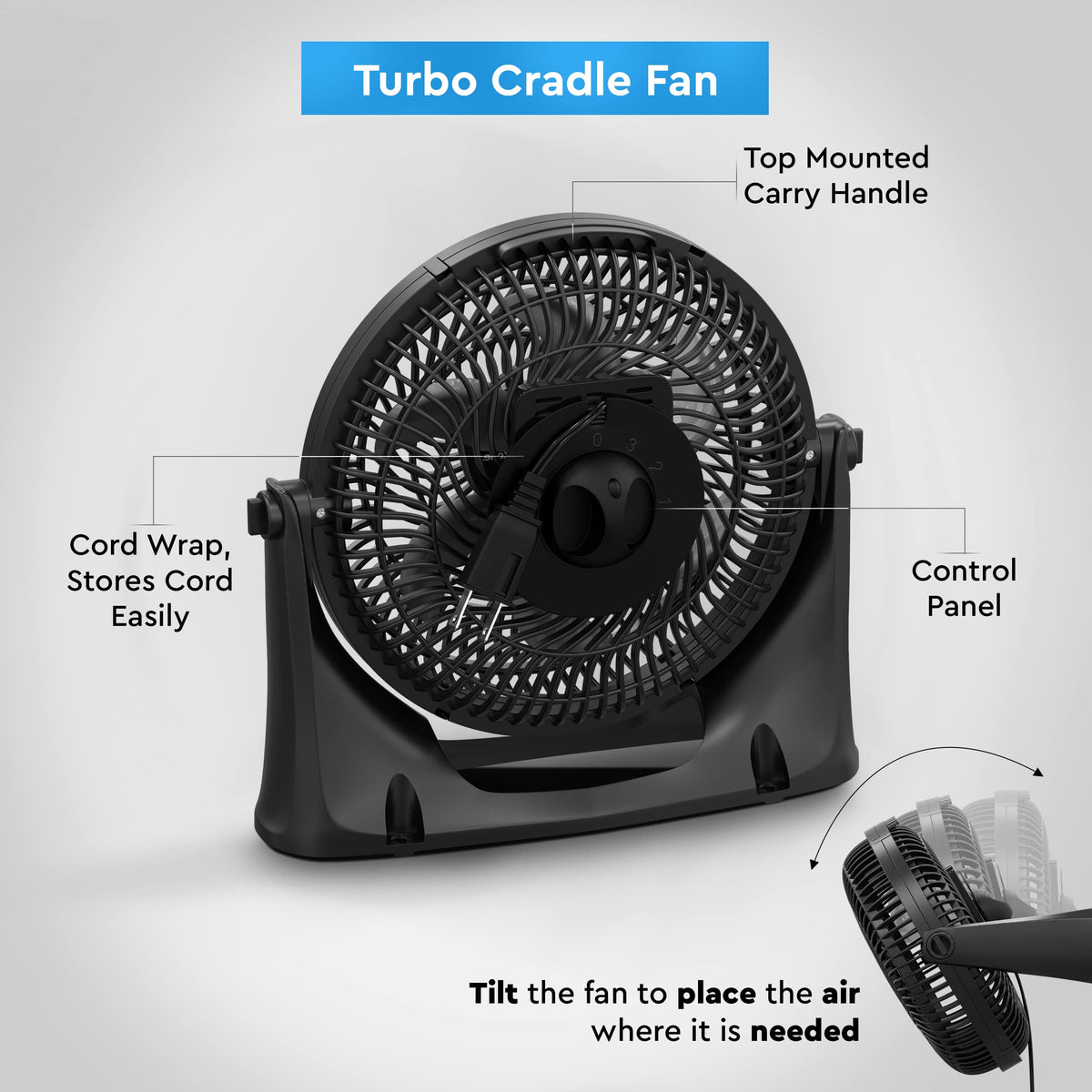 9 inch 3-Speed Floor Fan with Wall-Mounting V482