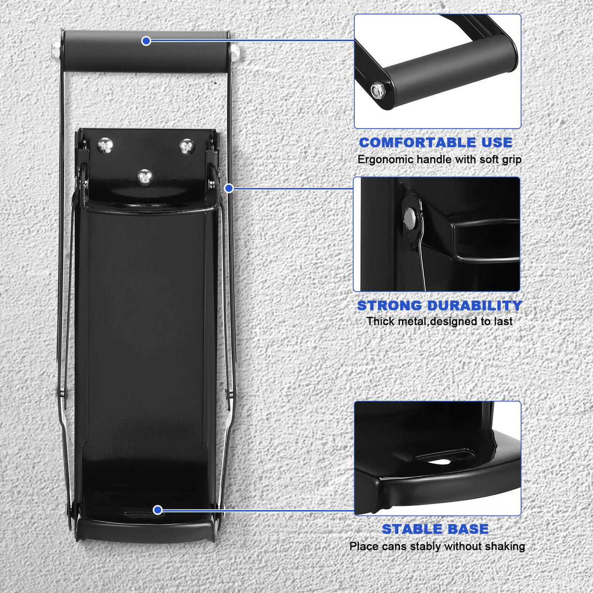 Wall Mounted Can Crusher with Folding Handle A47295