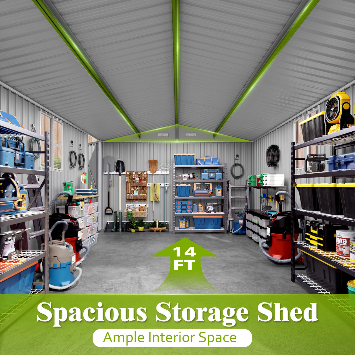 10x14 FT Outdoor Metal Storage Shed K9564