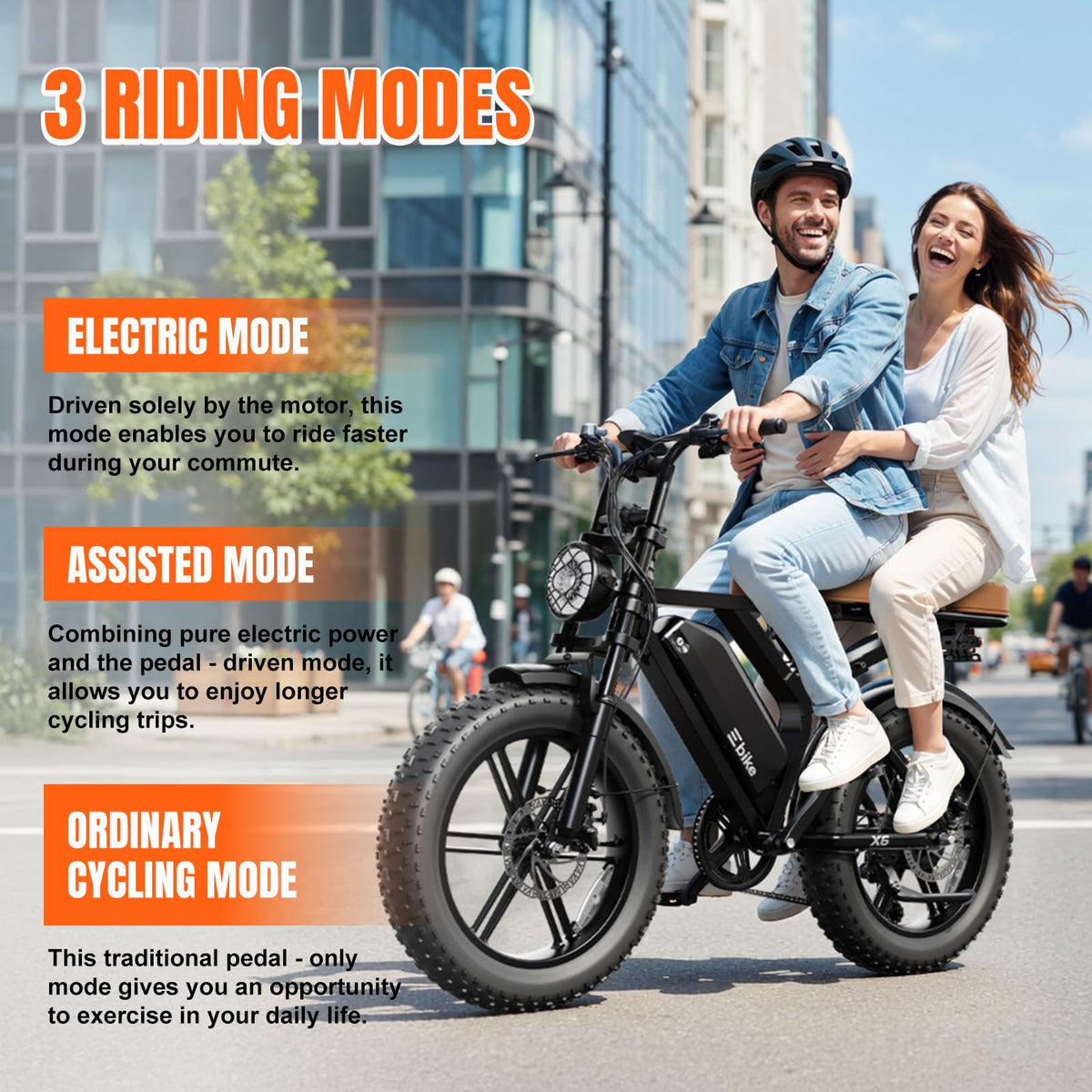 Electric Bike 48V 15 Ah Battery 2000W Peak Motor J3924