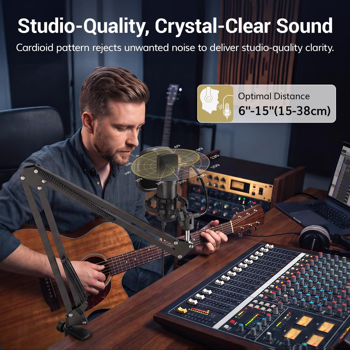 USB Condenser Microphone with Boom Arm Kit V409467