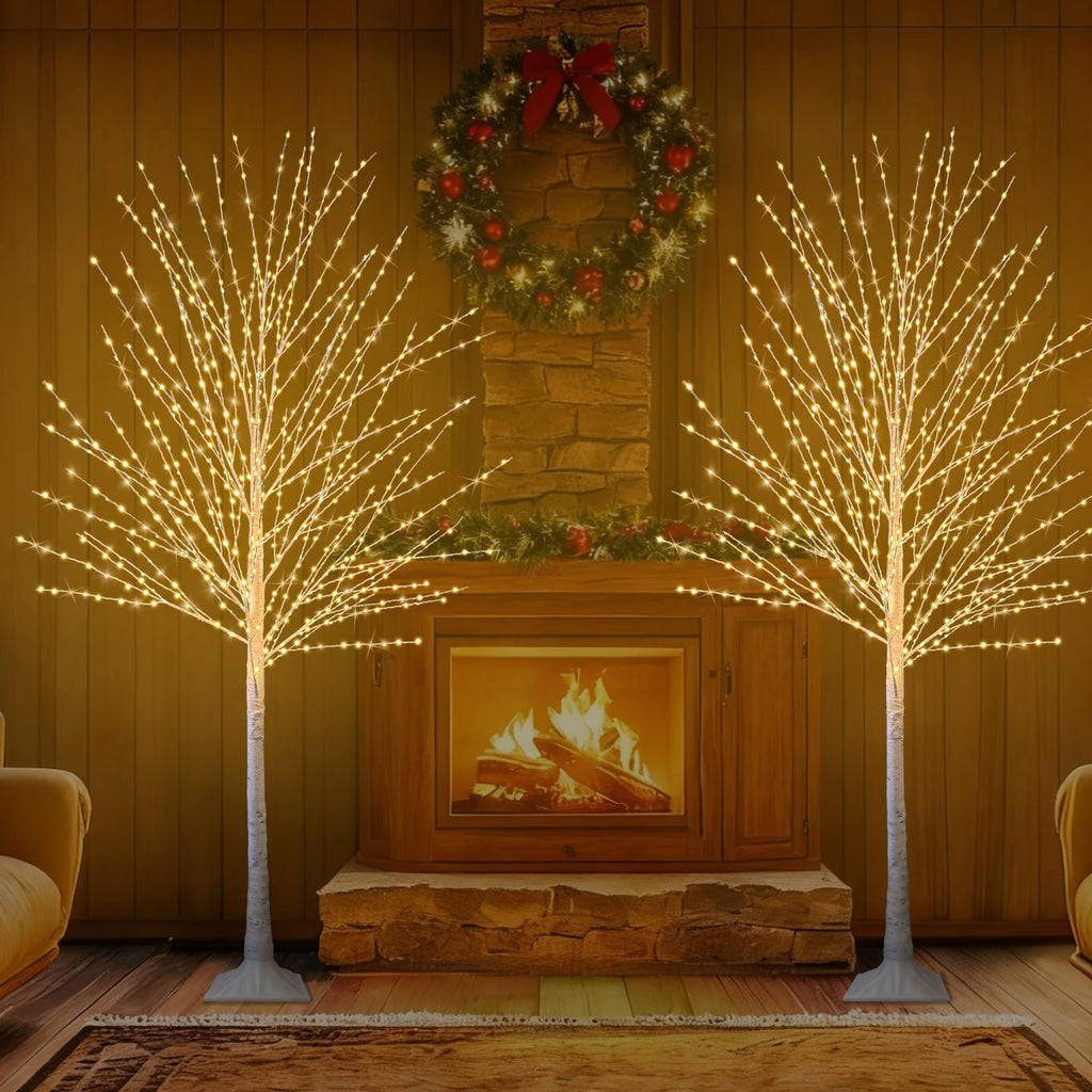 6FT Lighted Birch Tree with 880 LED Lights F9576