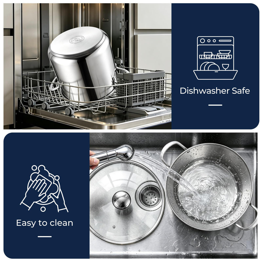 8QT Stainless Steel Stock Pot with Lid P1140