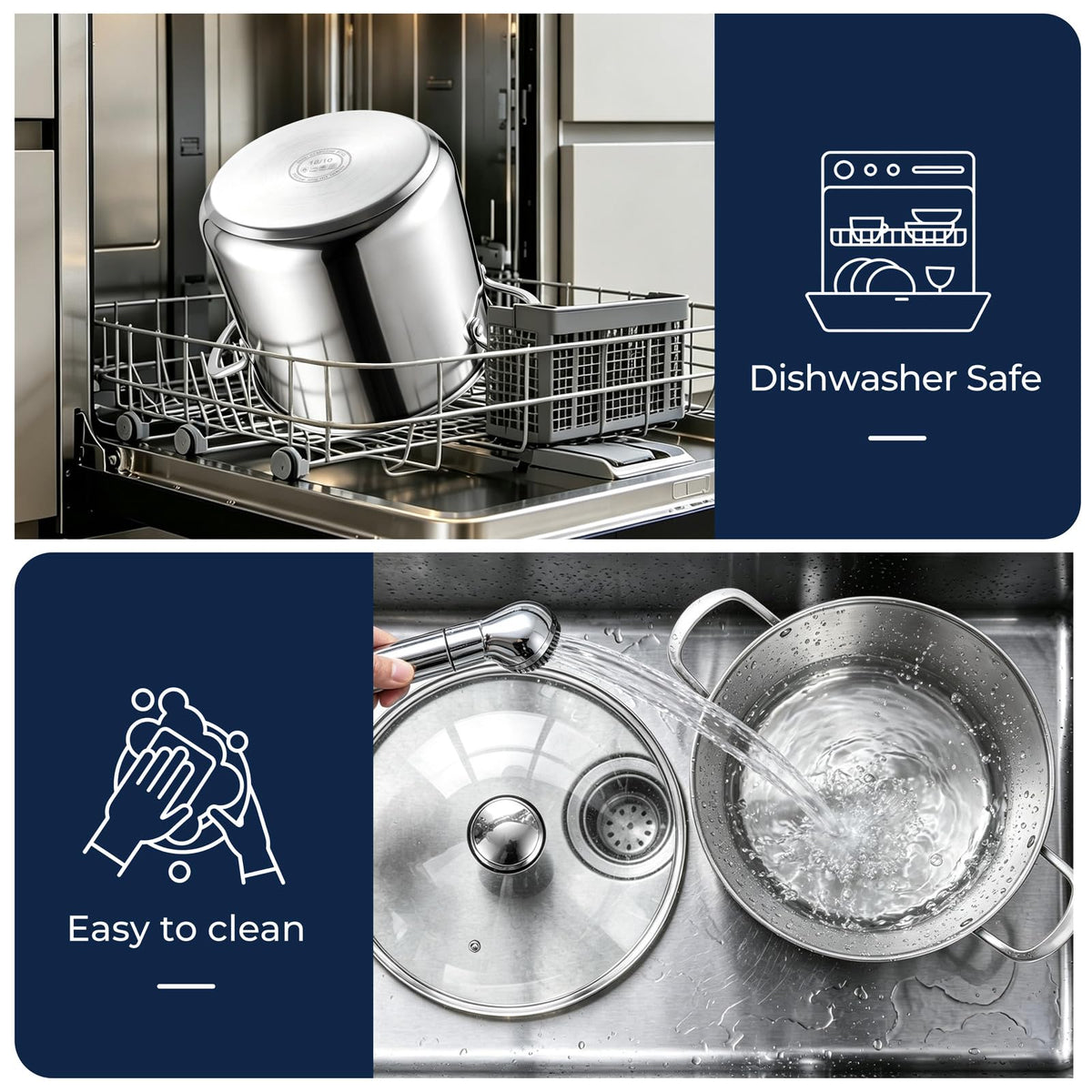 8QT Stainless Steel Stock Pot with Lid P1140