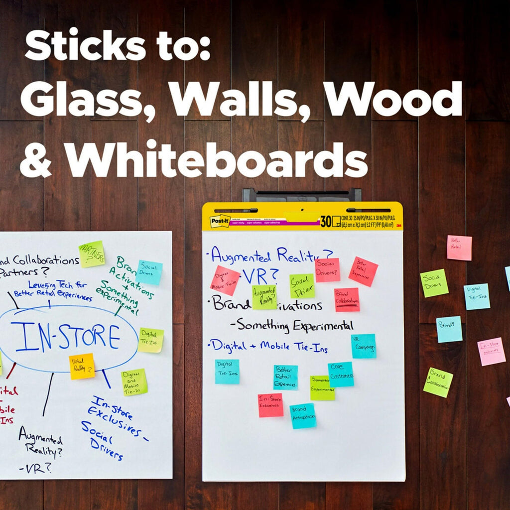 Super Sticky Easel Pads, 25" x 30", 6 Pads, White S437944