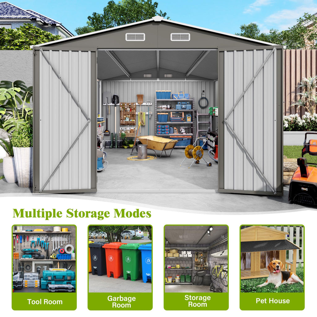 10x14 FT Outdoor Metal Storage Shed K9564
