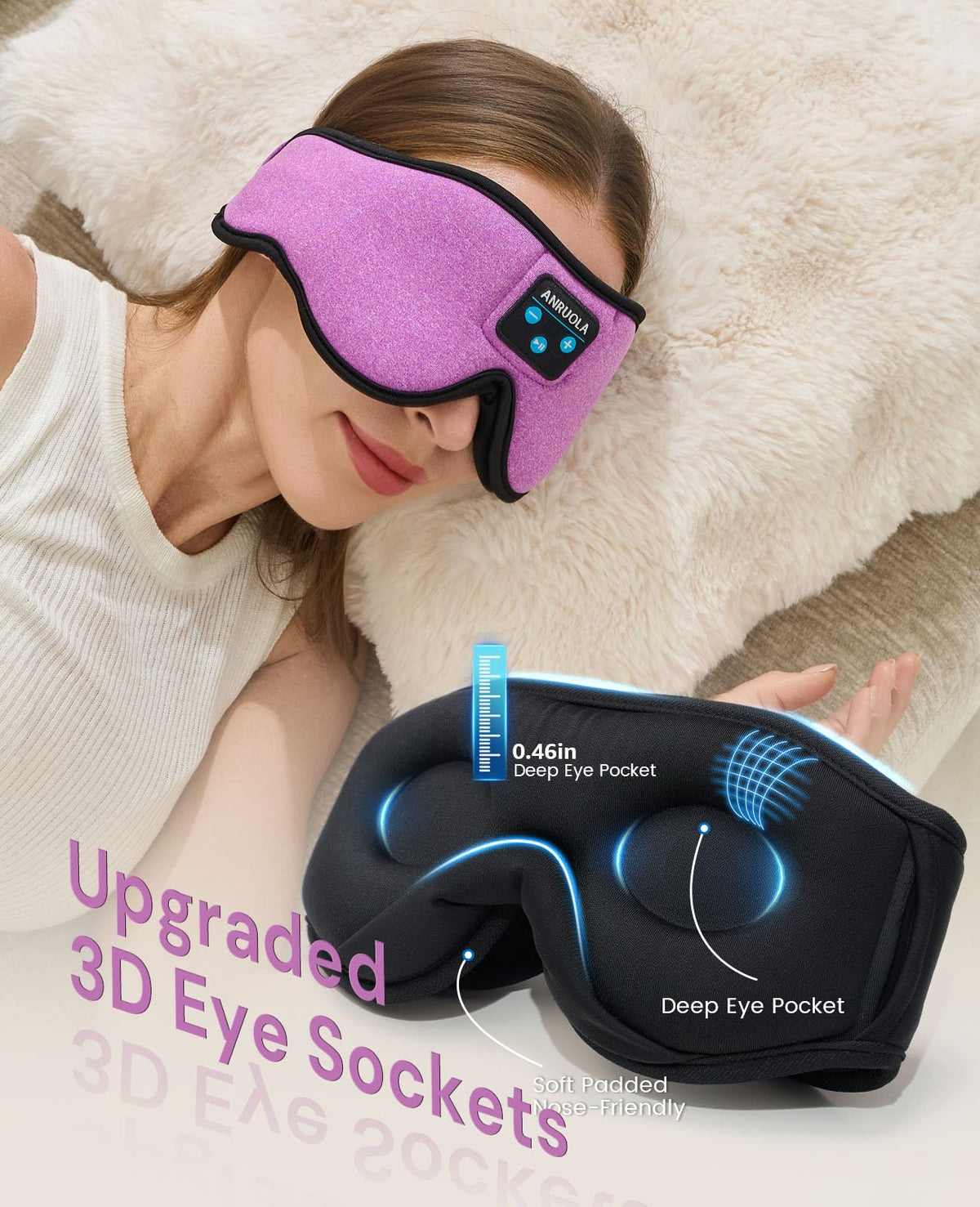 Bluetooth Sleep Mask with Blackout Eye Mask S2878