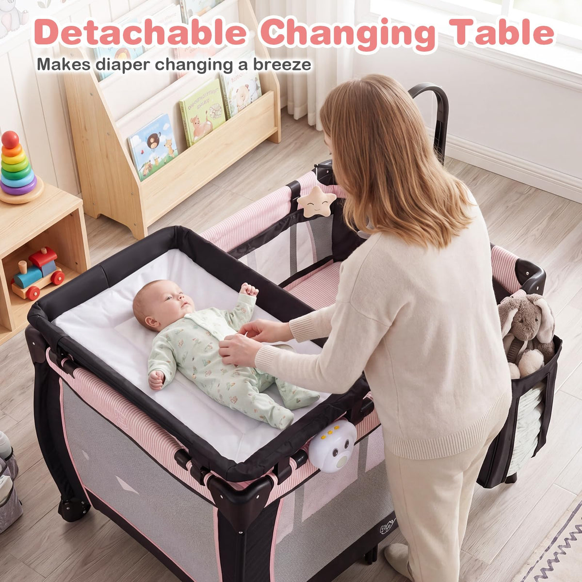 3 in 1 Pack and Play Portable Baby Playard with Bassinet B290544